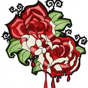 Blood roses embroidery design