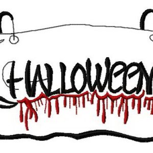 Bloody Halloween sign embroidery design