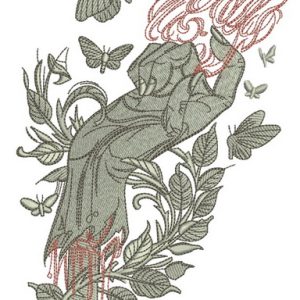 Bloody hand embroidery design