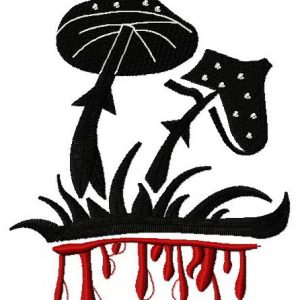 Bloody mushrooms embroidery design