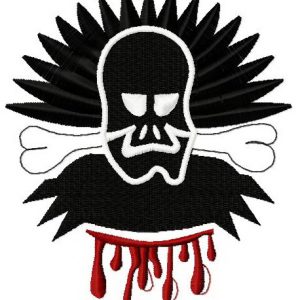 Bloody skull embroidery design