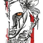 Bloody tears embroidery design