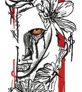 Bloody tears embroidery design