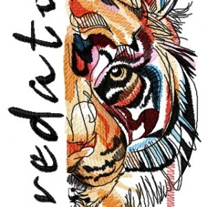Bloody tiger muzzle predator embroidery design