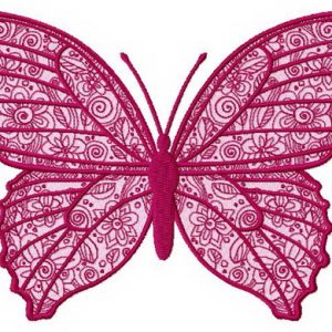 Blooming butterfly embroidery design