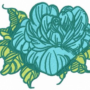 Blossoming rose embroidery design