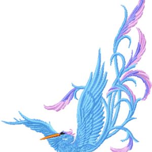 Blue Crane 2 embroidery design