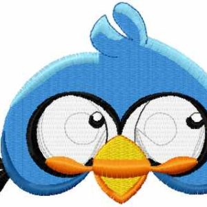 Angry Bird blue 3 embroidery design
