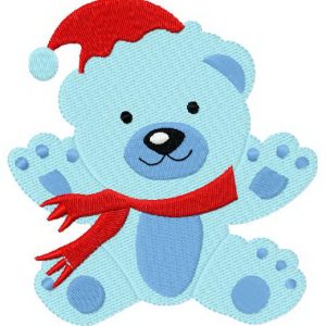 Blue bear embroidery design