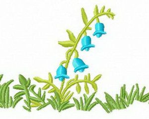 Blue bellflower embroidery design