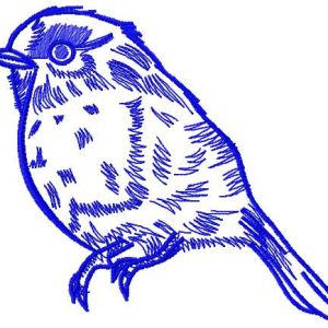 Bullfinch one color embroidery design
