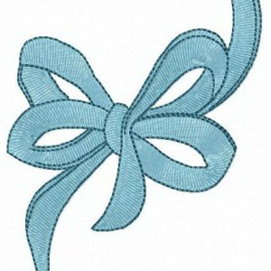 Blue bow embroidery design
