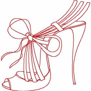 Fashion shoes red embroidery design