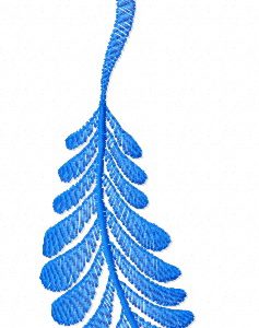 Blue feather embroidery design
