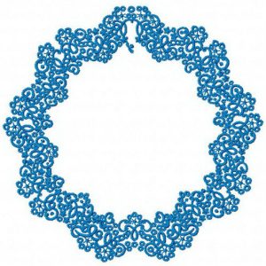 Blue frame embroidery design