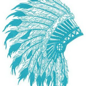 Blue headdress embroidery design
