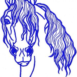 Blue horse 2 embroidery design