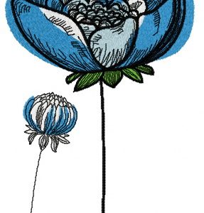 Azure Blossom Haven embroidery design