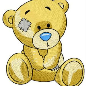 Blue nose teddy embroidery design