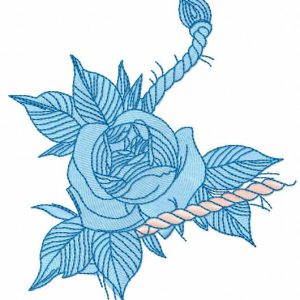 Blue rose 2 embroidery design
