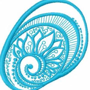 Blue round decoration 3 embroidery design