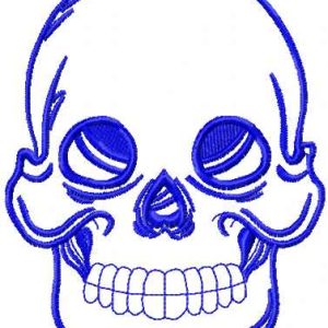 Blue skull embroidery design