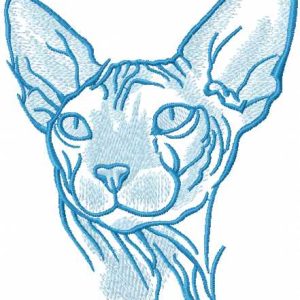 Blue sphynx embroidery design