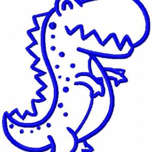 Blue t-rex embroidery design