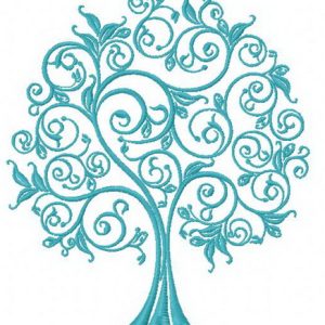 Blue tree 2 embroidery design