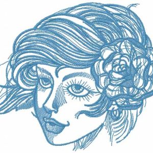 Blue wind in your hair embroidery design