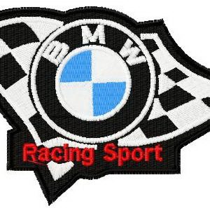 Auto racing logo embroidery design
