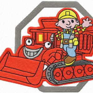 Bob the Builder and bulldozer embroidery design