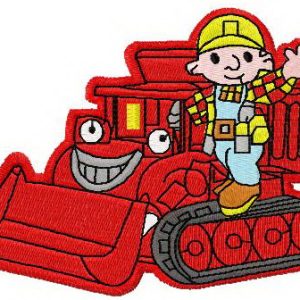 Bob the Builder and bulldozer 2  embroidery design