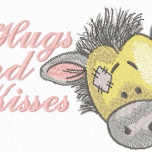 Hugs and kisses embroidery design