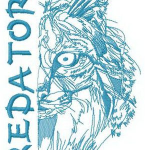 Bobcat half muzzle embroidery design