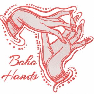 Boho hands embroidery design