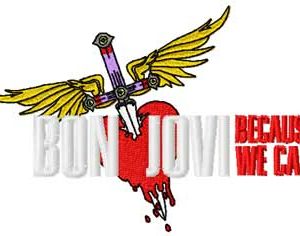 Bon Jovi because we can embroidery design