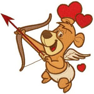 Boo-Boo Bear cupid embroidery design
