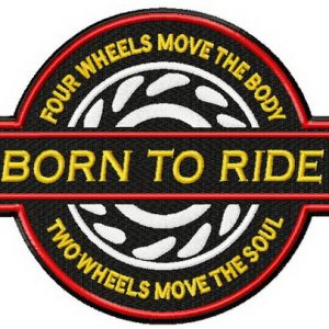 Born to ride embroidery design