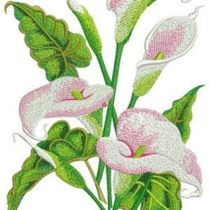 Bouquet of calla lilies embroidery design