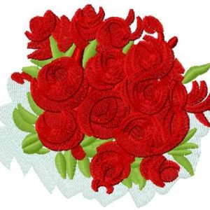 Bouquet of roses embroidery design