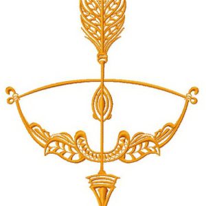 Bow and arrow 2 embroidery design