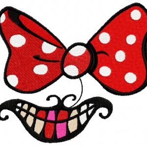 Bow and smile embroidery design