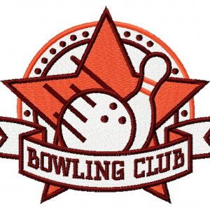 Bowling club embroidery design