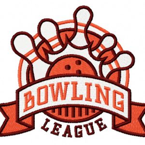 Bowling league embroidery design