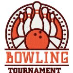 Bowling tournament embroidery design