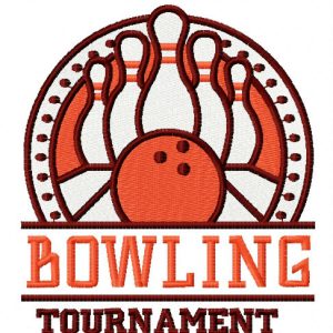 Bowling tournament embroidery design
