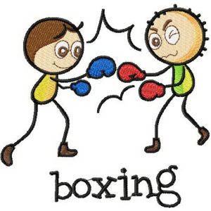 Boxing embroidery design