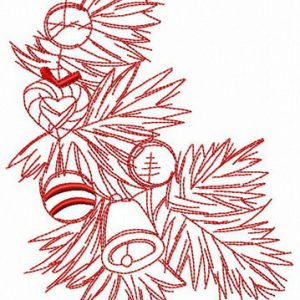 Branch of X-mas tree embroidery design