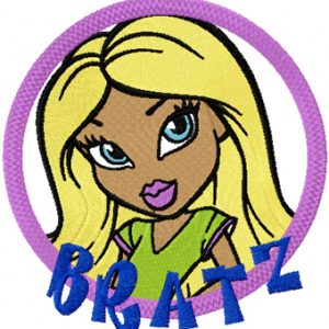 Bratz badge embroidery design